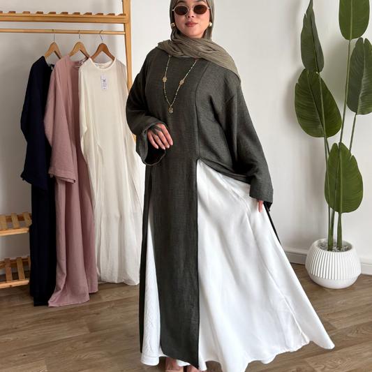 Ensemble de la tunique Lina avec pantalon blanc / jupe blanche